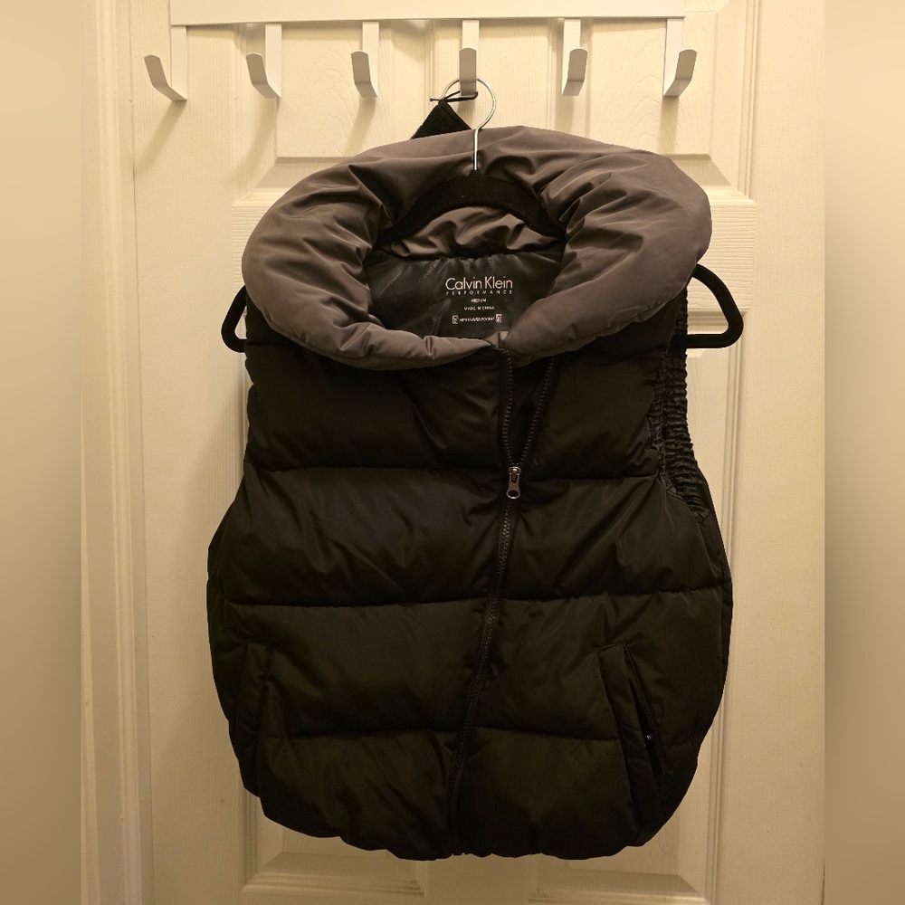 Calvin Klein Black and Gray Puffer Vest
